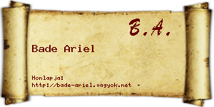 Bade Ariel névjegykártya